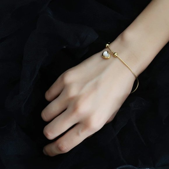 *NEW 925 Sterling Silver Shell Heart Bracelet - Picture 7 of 8